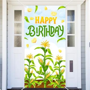 Imagem de Faixa de cobertura de porta de milho, faixa com tema vegetal, fundo fotográfico, feliz aniversário, festa de casamento, suprimentos de decoração de cabine de fotos