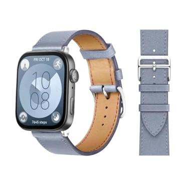 Imagem de FFHDJL Pulseira retrô para Huawei Watch Fit 3 pulseira de couro bovino italiano de substituição rápida correa pulseiras de relógio para Huawei Fit 3 Fit 2 Watch (linho 24, ajuste 3)