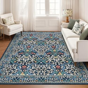 Imagem de GarveeHome Tapete de área de 22 x 30,5 cm, tapete para sala de estar, antiderrapante, lavável, tapete macio, resistente a manchas, tapete fino para quarto, sala de jantar, berçário, sala de jogos