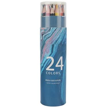 Imagem de Conjunto de lápis de cor 24 cores vibrantes Madeira de álamo pré-afiada Materiais de arte seguros e não tóxicos para crianças Adultos Artistas Esboçando Desenho Graffiti Projetos