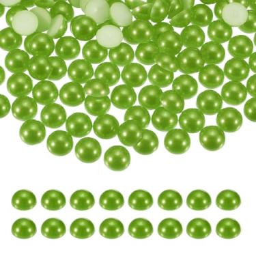 Imagem de Generic 1000 peças de meia pérola para artesanato, 6 mm de plástico metade flatback imitação de pérolas cabochão contas soltas strass para artesanato DIY roupas copo sapatos enfeite unha (verde escuro