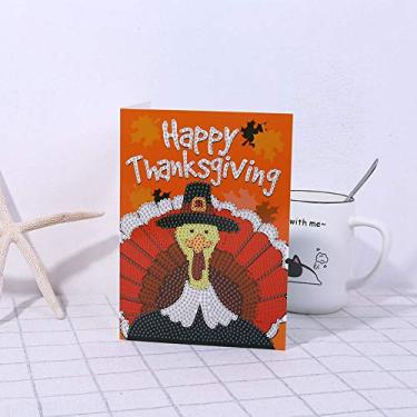 Imagem de aqxreight Natal Halloween DIY Strass Pintura Cartão Boneco de Neve Art Craft 04# 2 Estéreo e Parece Realista um Padrão Tipos de Opções de Presentes Variedade Parentes Strass (chapéu de peru GN004)