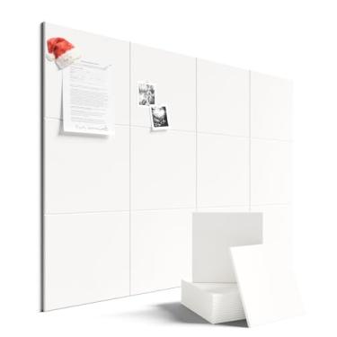 Imagem de Fluxynara Quadro de avisos grande de feltro 122 cm x 91 cm Alternativo para quadro de cortiça - pacote com 12 com 70 abas adesivas removíveis seguras, quadros de cortiça para paredes, quadro de