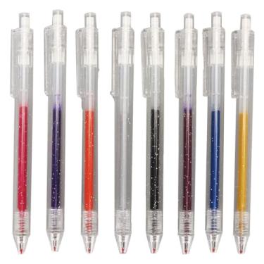 Imagem de Respicefinem Conjunto de canetas de gel com glitter, metálico, vibrante, brilhante, transparente, 1,0 mm, conjunto de canetas coloridas com glitter e clipe retrátil para colorir livros de colorir para