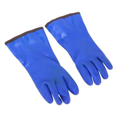 Imagem de Generic Luvas Térmicas de Borracha Antiderrapante, Forro de lã, Luvas de Trabalho de Inverno-20 ℃, Resistentes Ao Frio para Manuseio de Alimentos, 2 Pares, Azul