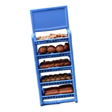 Imagem de Dynwave Acessórios para Diorama de Supermercado em Escala 1/64, Miniaturas de Supermercado para Decoração de Cenário, Adereços para Fotos em Miniatura, Prateleira de Pão Azul
