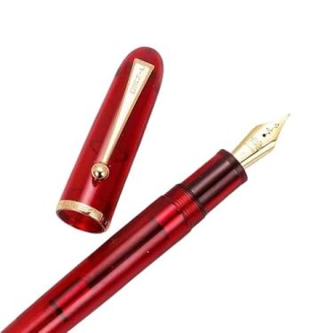 Imagem de AEHON Caneta-tinteiro com bolinhas de floco de neve coloridas, transparentes, papelaria, escritório, escola, lindas canetas de tinta de escrita (2 pontas de batimento cardíaco), M 0,7 mm)