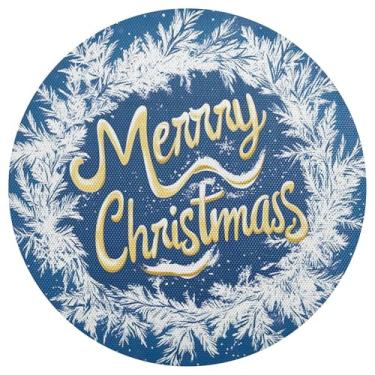 Imagem de xigua Jogo americano redondo para árvore de Natal, conjunto de 1, tapete de mesa redondo antiderrapante resistente ao calor, tapetes de mesa de 48 cm para decoração de cozinha, jantar e festa