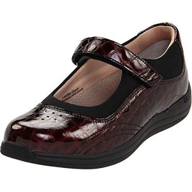 Imagem de Drew Shoe Mary Jane Feminina, Croc marrom, 8 X-Wide