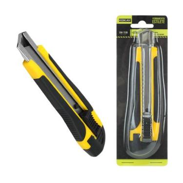 Imagem de Estilete Profissional Emborrachado Com Trava 18mm - Original - KOKAY