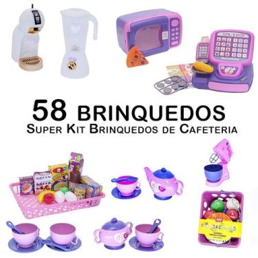 Imagem de Kit Café Infantil Registradora Batedeira Microondas  58p - CLICKCOMPRA