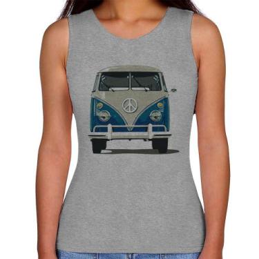 Imagem de Regata Feminina Kombi Vintage - Foca na Moda, Cinza, GG