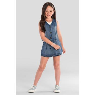 Imagem de Shorts Saia Infantil Menina Em Jeans Brandili-Feminino