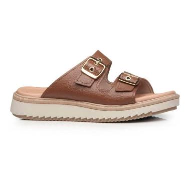 Imagem de Chinelo Feminino Pegada Com Tiras Em Couro 233662-Feminino