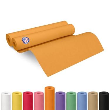 Imagem de Rolo de papel kraft laranja de 45,7 cm x 3048 cm, pacote com 2 - Papel artesanal de qualidade feito nos EUA para embrulho de presente, artes e artesanato infantil, projetos escolares - 100% reciclado