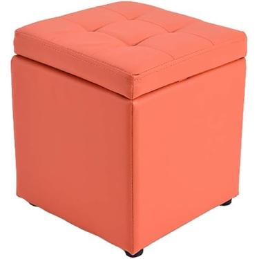 Imagem de Banqueta multifuncional para pés com armazenamento - organizador de brinquedos e banco de sapatos para sala de estar e quarto - apoio para os pés elegante para sofá - caixa de acabamento versátil (cor