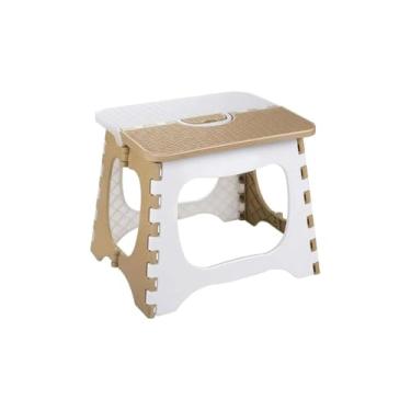 Imagem de Banquinho Com Alça Dobravel Uso Desmontavel De Plastico Uso Externo Interno Camping(2 UNIDADES)