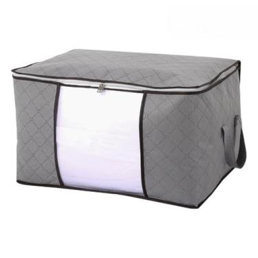 Imagem de Caixa Saco Organizador Grande Edredom Cobertor Casaco Guarda(1PC-48L-Cinza)