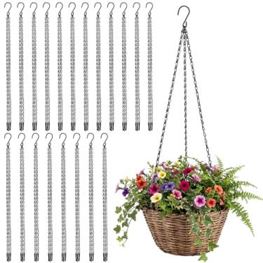 Imagem de Otoolling Pacote com 20 correntes de cesta de pendurar de 58 cm com gancho, ganchos para vasos de flores, suporte de vaso de substituição para plantas, alimentadores de pássaros e lanternas