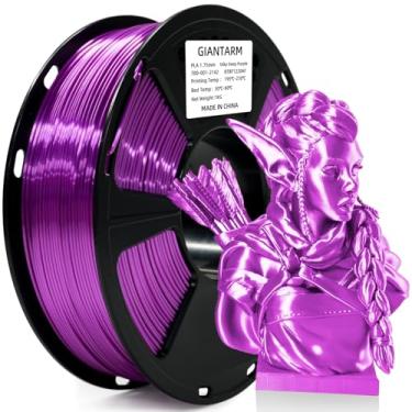 Imagem de GIANTARM Filamento de impressora 3D, filamento PLA roxo escuro de seda brilhante, carretel de 1 kg, precisão de dimensão de 1,75 mm +/- 0,02 mm, filamento de impressão 3D