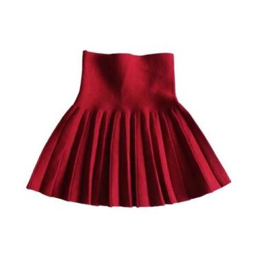 Imagem de Saia Mini Tutu Plissada De Malha De Cintura Alta Para Meninas Bebê, Ro