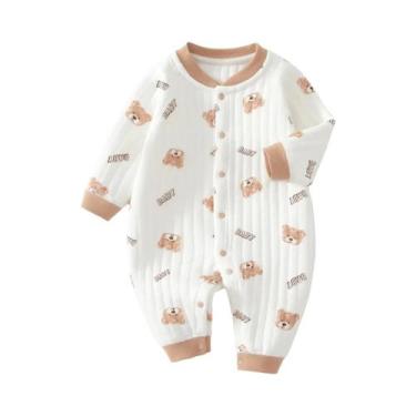 Imagem de Macacão Unissex Com Estampa De Urso Para Bebês, Inverno, Algodão Gross