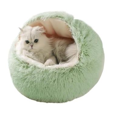 Imagem de Camas para gatos e cães adoráveis ninho macio e confortável canil interno para casa de animais de estimação (verde, grande)
