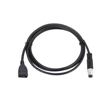 Imagem de Conector de aviação M8 para cabo USB 2.0, 4 pinos, comprimento de 1 m blindado com núcleo de cobre livre de oxigênio, compatível com câmeras industriais e scanners de código de barras, transferência