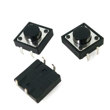 Imagem de Interruptores de alternância 50 pçs/lote 12 x 12 x 4,3/5/6/7/8/10/12 mm 4PIN tátil tato botão micro interruptor de encaixe direto auto-redefinir DIP top cobre slide switch (tamanho: 12X12X6mm)