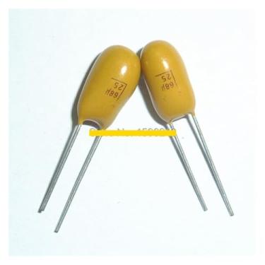Imagem de 5 capacitores de tântalo radial DIP 25V68uF 68uF 25V DIP