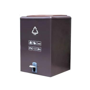 Imagem de Lata de lixo ao ar livre Lixeira comercial de metal com ponto cênico, lata lixo operada pé grande capacidade