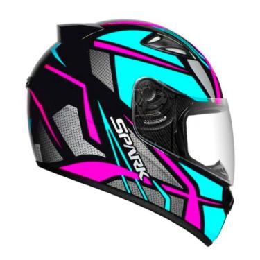 Imagem de Capacete Ebf Spark Spider Preto Rosa e Tiffany-Feminino