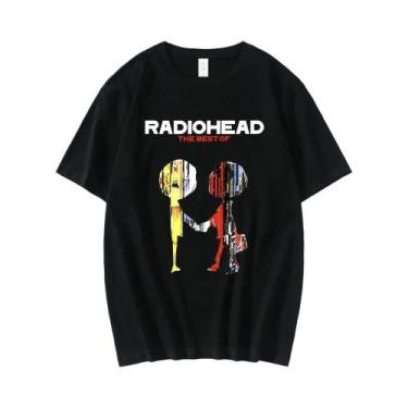 Imagem de Camiseta Vintage Oversize De Rock Band Radiohead Para Homens, 100% Alg