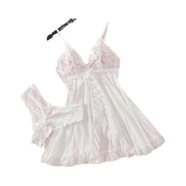 Imagem de Conjunto De Camisola De Renda Verde Para Mulheres, Pijamas Transparent