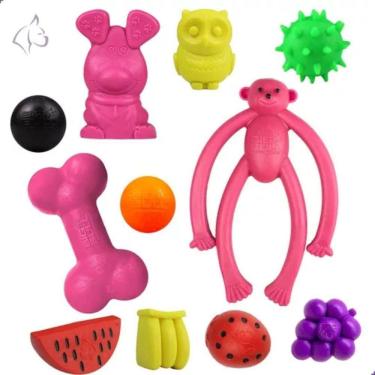 Imagem de Brinquedo Borracha Pet Cães Destruidores Raças Pequenas 10Un