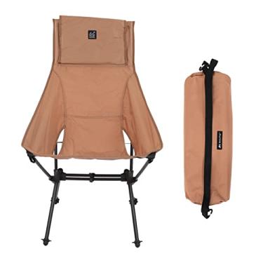 Imagem de Cadeira de acampamento mochila portátil dobrável leve cadeira ao ar livre para acampamento caminhadas praia piquenique design ergonômico liga de alumínio pano oxford 1900g (Areia)