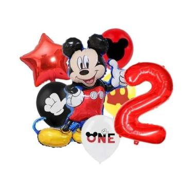 Imagem de Conjunto De Balões De Folha Minnie E Mickey Mouse 7 Peças Para Decoraç