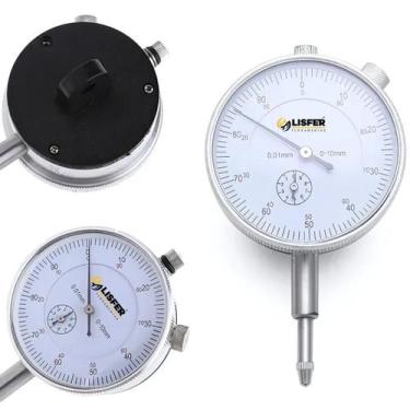 Imagem de Relogio Comparador Escala 0-10mm/0,01mm Para Base Magnética - LISFER