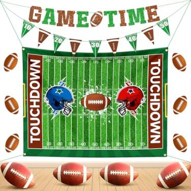 Imagem de Kit de decoração de carro de futebol | Decorações de caminhão de carro com tema de futebol com faixa de fundo | Decoração de futebol para SUV Archway Garagem Janela Jogo Dia Festa Suprimentos