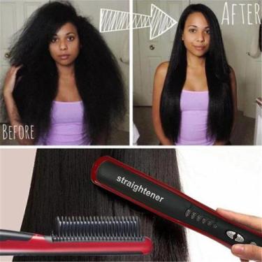 Imagem de Alisador de cabelo 2 em 1 ferro de ondulação profissional 2-way rotati