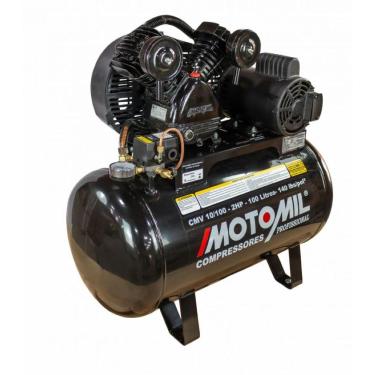 Imagem de Compressor 140lbs 2HP Monofásico 110/220V 100L CMV-10/100 Motomil
