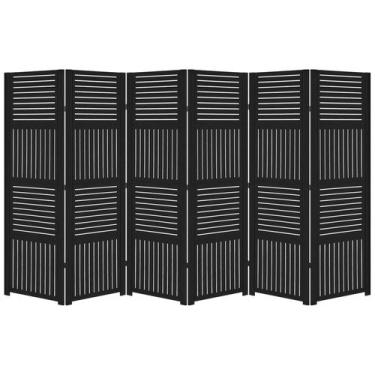 Imagem de 6 Biombo Pintado Sanfonado Com Dobradiças Folha Painel Mdf Divisor Div