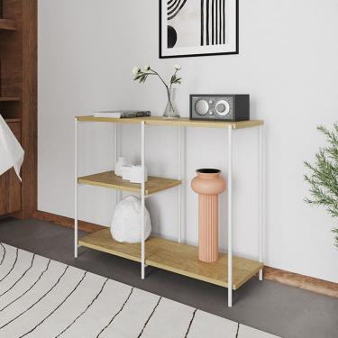 Imagem de Aparador Industrial Artesania 95cm Aparador Console para Sala Hall Entrada Corredor - Branco/feijó