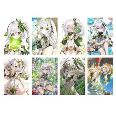 Imagem de Pôster decorativo de arte de parede, 8 peças de anime retrô Genshins I