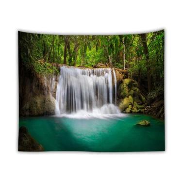 Imagem de Tapeçaria, paisagem de cachoeira, floresta, 150x150cm, microtecido - y