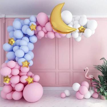 Imagem de Kit Balloon Arch Garland Macaron, 90 unidades de papel alumínio de lát
