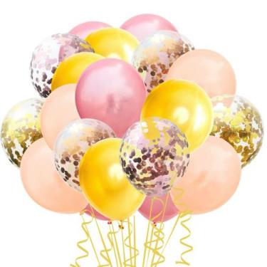 Imagem de Kit de balões de festa no Havaí, 63 unidades de látex, 30 cm, ouro ros