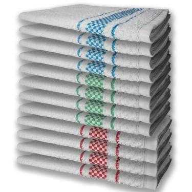 Imagem de 12 Panos De Prato Atoalhado Felpudo Premium Vm+vd+az