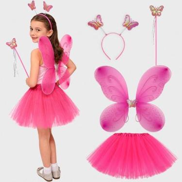 Imagem de Fantasia Infantil Borboletinha pra Menina de Carnaval Kit com Asa Saia