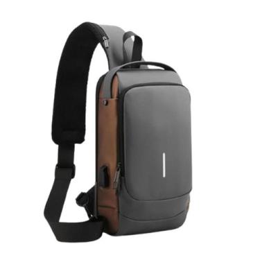 Imagem de Pochete Masculina Bag Transversal Shoulder Bolsa Unissex Com Cadeado à